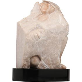 IRENE KOLDORF, NY (1926-2013) Carved Marble Sculpture Figure in Stone 18.5 in. height