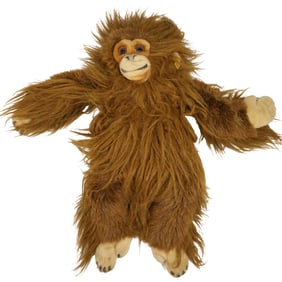 Steiff vintage plush orangutan toy, 21 inches length x 23 inches wide, Button Tag in Ear