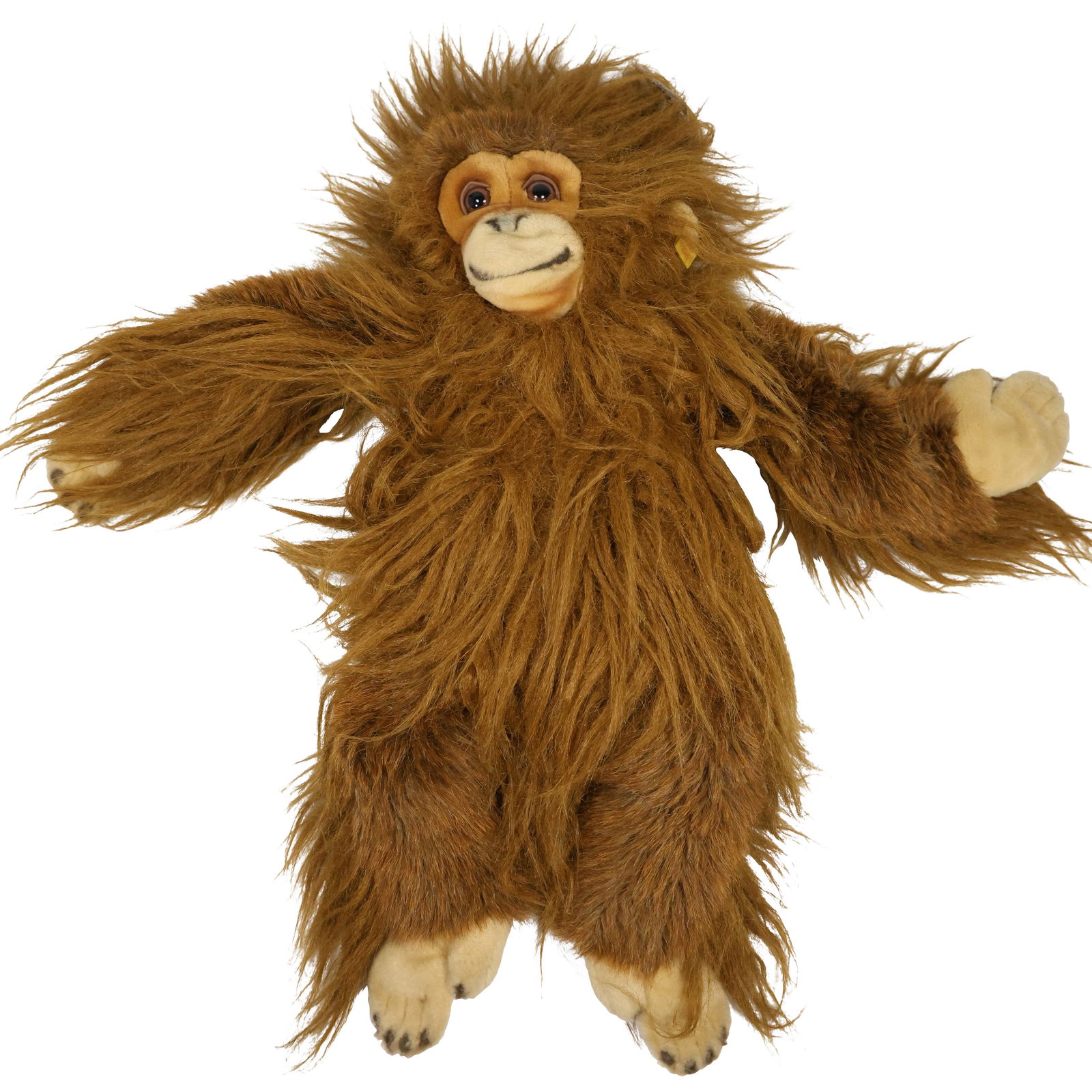 Steiff vintage plush orangutan toy, 21 inches length x 23 inches wide, Button Tag in Ear (1 of 15)