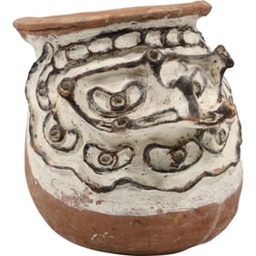 Terra Cotta Sago storage jar from Aibom Village in Papua New Guinea, 8.5 in. height x 7 in. wide