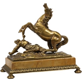 19th C. Bronze "The Marly Horses" after French artist Guillaume Coustou the Elder (1677-1746).