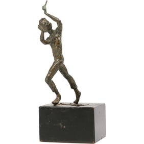 Curis Jere Bronze Sculpture Boy on Tiptoe Holding a Rope, Sense of Suspended Movement