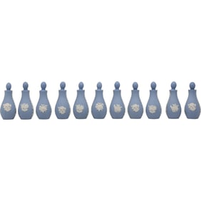 10 Matching WEDGWOOD Perfume Bottles 4.5 in. height with Original Boxes