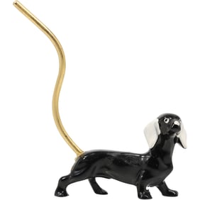 vintage Walter Bosse brass dachshund dog ring holder figurine
