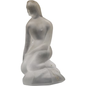 Lalique crystal figurine titled "Leda and the Swan.", 3 in. height x 2 in. wide