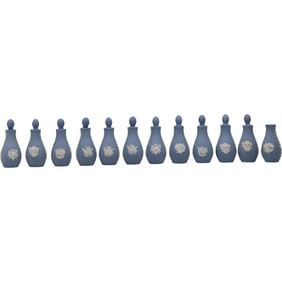 12 Matching WEDGWOOD Perfume Bottles 4.5 in. height with Original Boxes