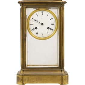 Davau Paris, Brass French Crystal Regukator Clock 14 in. height x 8 in. wide, No Pendulum