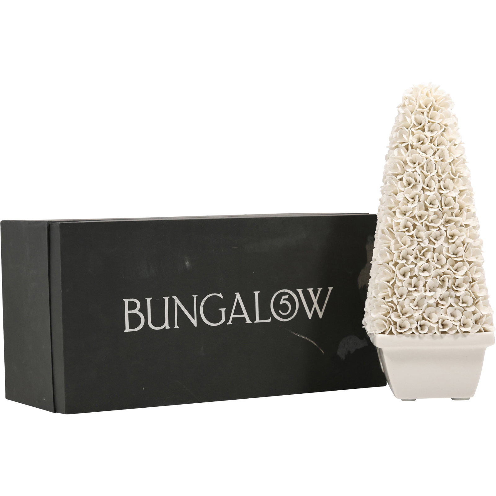 Bungalow 5 Mayfair Tall Boxwood Topiary in Blanc De Chine porcelain in Original Box. 13 in. height: Bungalow 5 Mayfair Tall Boxwood Topiary in Blanc De Chine porcelain in Original Box. 13 in. height. size: 13h 5w S:C
