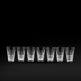 Set 6 Waterford Crystal Glass Kylemore flat tumblers. Signed