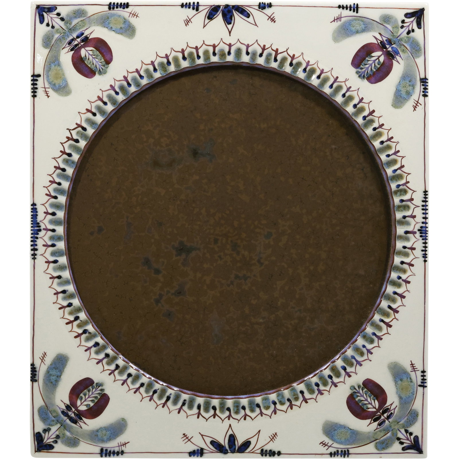 vintage ceramic mirror with a faience frame designed by Berte Jessen for Royal Copenhagen (1 of 10)