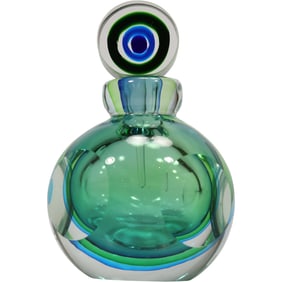 Vintage "Murano" Perfume Bottle with Bulls Eye Stopper, Fifth Ave Crystal, 6 in. height x 4 in. wide