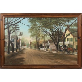 VERONICA NEMETHY 1983, Oil on Canvas Painting, Main Street Cornwall NY around 1912