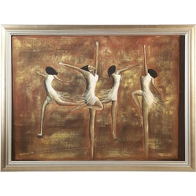 "Rejoice" by Monica Stewart, Giclee on Canvas Black women in White Dresses Dancing