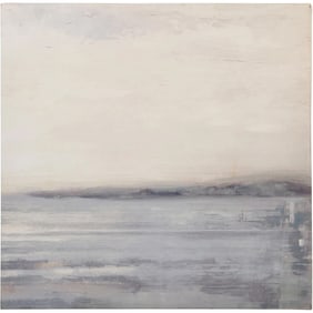 abstract landscape Giclee canvas art piece inspired by coastal scenes 22 in. x 22 in.