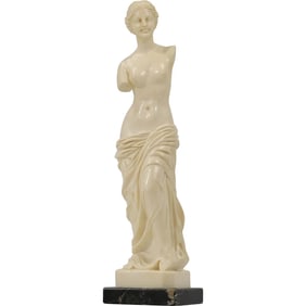 Venus De Milo Aphrodite Resin Greek Statue Woman Signed Santini Italy 10.25 in. height