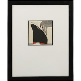Framed print titled "SS Normandie" designed by Frances Butler for Strömma Sweden.