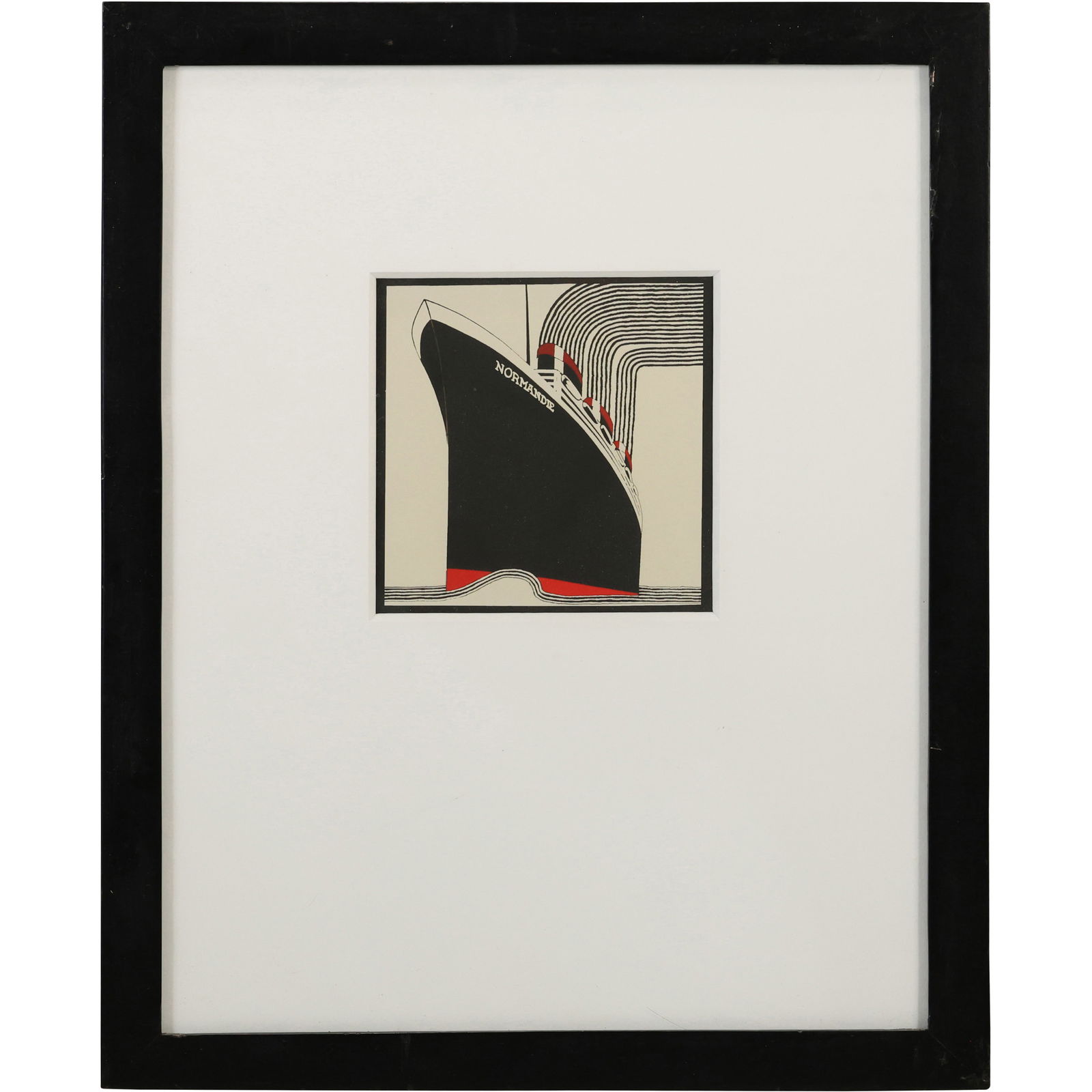 Framed print titled "SS Normandie" designed by Frances Butler for Strömma Sweden. (1 of 7)