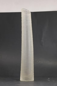 Mid-Century Modern Tall Scandinavian Art Design Satin Glass Vase with Curcvature 18 in. height