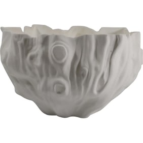 Unique White Porcelain Ceramic Cabbage Sculptural Bowl 8 inches diameter