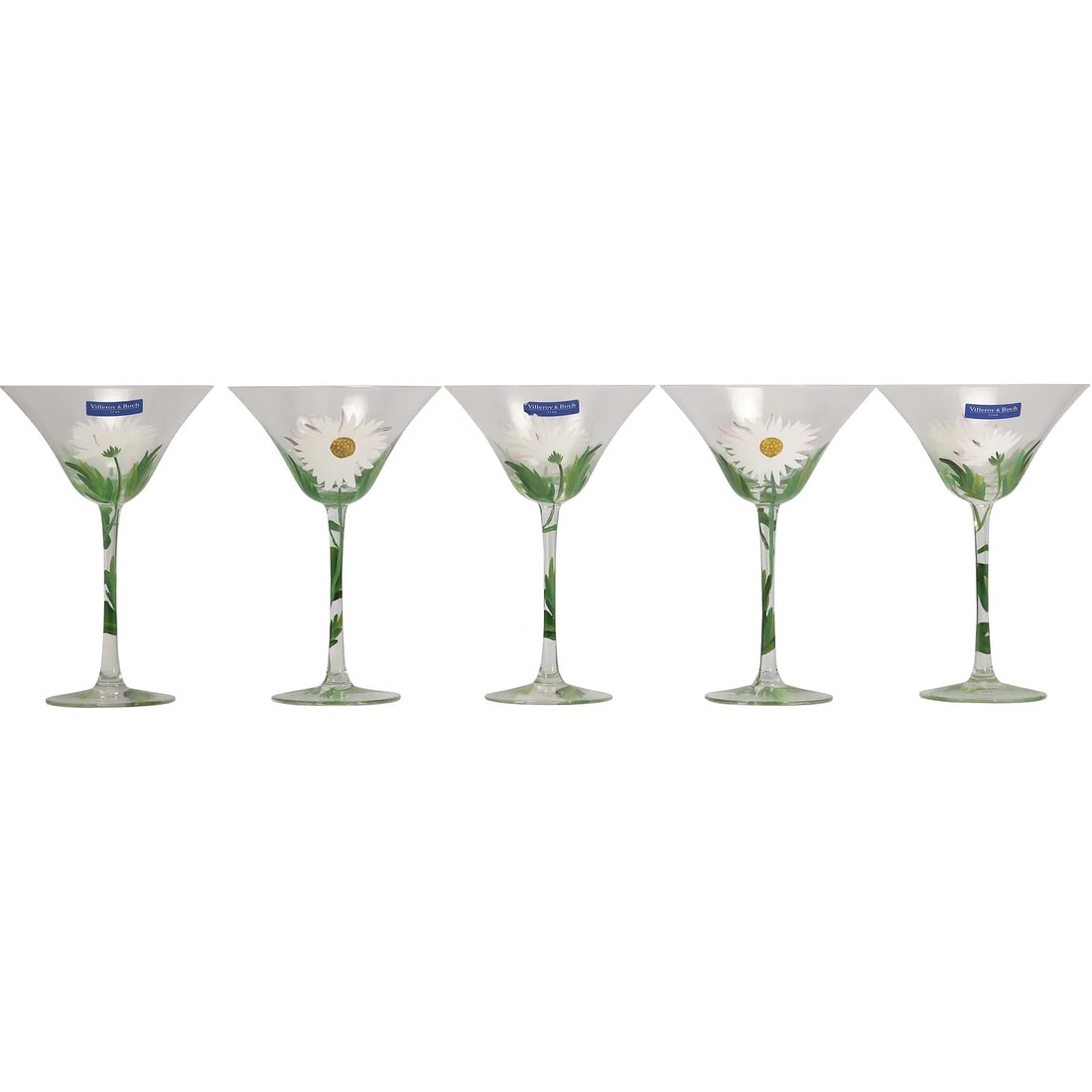 [5] Villeroy & Boch Flora Handpainted Daisy Crystal Martini Glasses.: " This item requires an appointment scheduled via email (donny@donnymaloneauctions.com) at least 24 hours before pick-up. [5] Villeroy & Boch Flora Handpainted Daisy Crystal Martini Glasses. size: 8h 