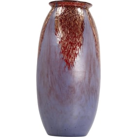 Dale Tiffany Heathrow Multi-Color Hand Blown Art Glass Vase. 17 inches height x 5.5 in. wide