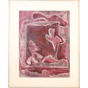 Olivia Koopalethes (1921 - 2019], Mixed Media Abstract Painting, Signed and Framed