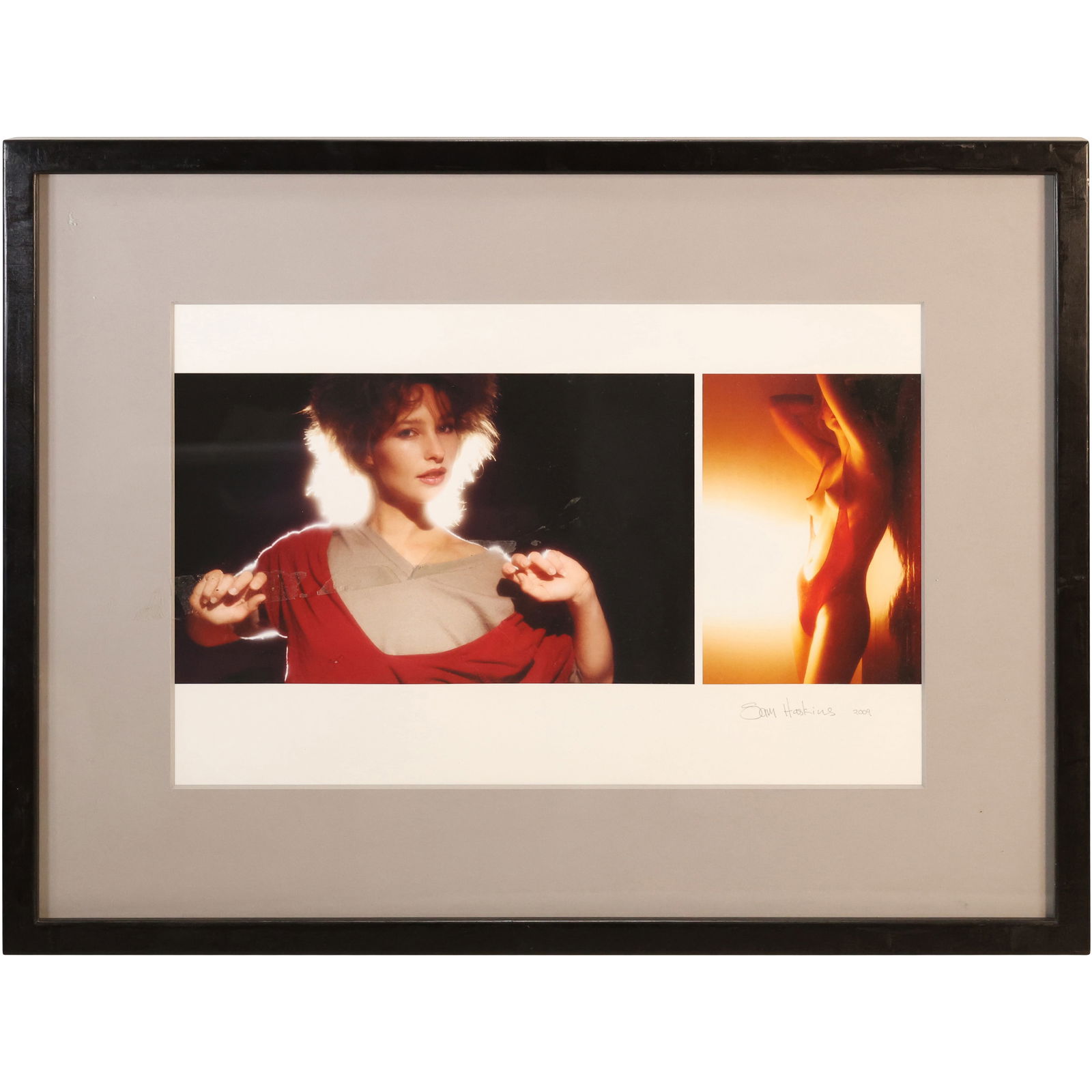 Sam Haskins 2009, Signed and Gallery Framed Photograph Fashion Woman: This item requires an appointment scheduled via email (donny@donnymaloneauctions.com) at least 24 hours before pick-up. size: Sam Haskins 2009, Signed and Gallery Framed Photograph Fashion Woman. size