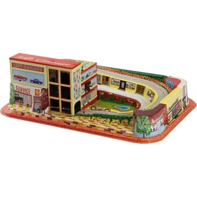 Vintage Technofix Playset Molded Plastic Lift Garage - Works - No Cars included