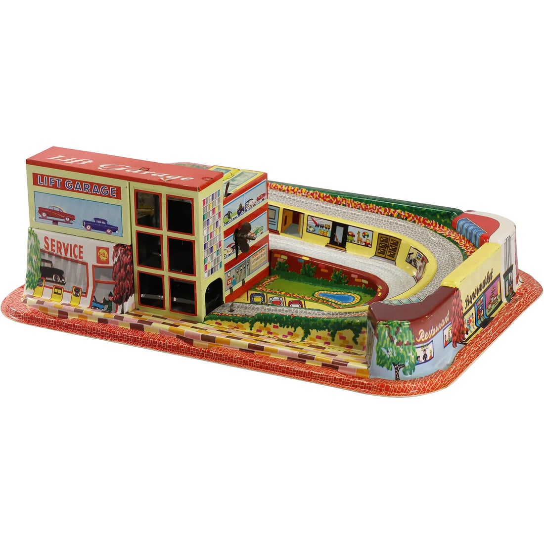 Vintage Technofix Playset Molded Plastic Lift Garage - Works - No Cars included (1 of 13)