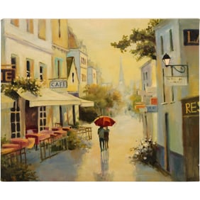 "Cafe de Ville" by Marilyn Simandle, Giclee Art on Canvas, 19 in. x 23 in.