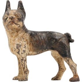 Hubley Cast Iron Boston Terrier Bulldog Doorstop – Left Facing, Original Paint Rare