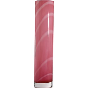 Anna Ehrner for Kosta Boda of Sweden Pink Samoa Art Glass Cylindrical Vase 13.25 in. height