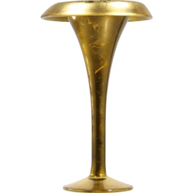 Gold Tone Mercury Glass Trumpet Vase 14.5 inches height