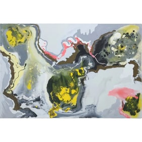 20th C. Abstract Expressionism Oil on Canvas Painting 24 inches x 36 inches