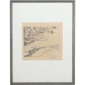 Fay Wood, The River, Pencil Drawing Rocky Creek near Woodstock NY