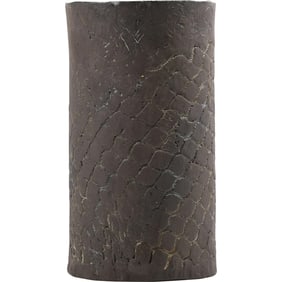 Signed KORNBLUH, Studio Art Cylindrical Clay Pottery Vase 10 inches height x 6 inches Wide