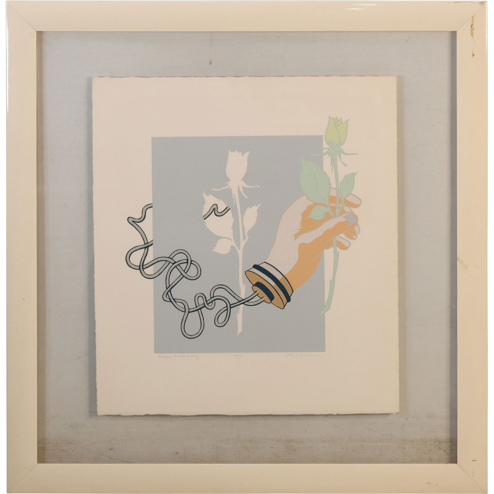 John P Martinian, Signed and Numbered Lithograph #40/50 "Happy Anniversary", Framed (1 of 11)