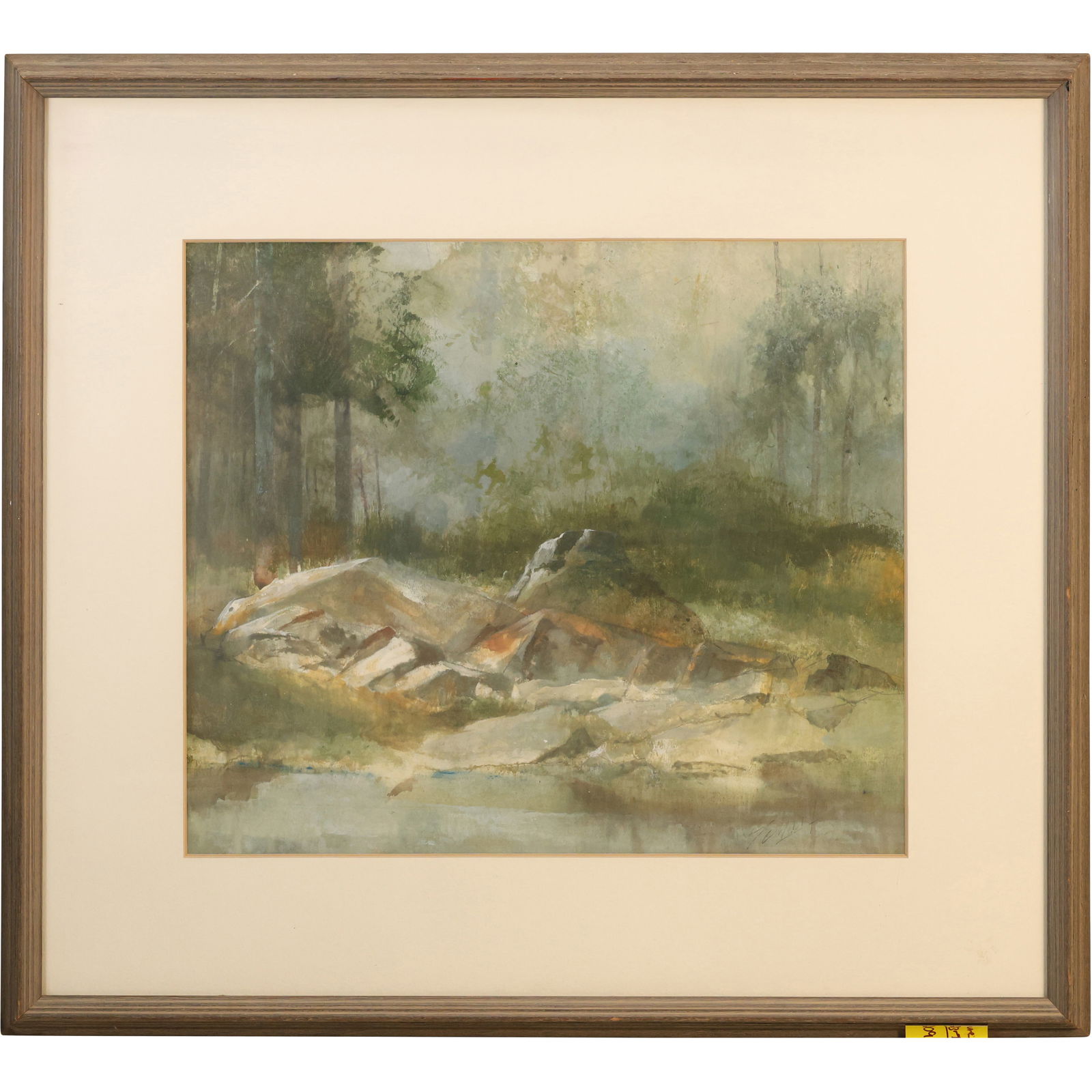 RALPH DOUGLAS SCHARFF, Watercolor Painting Rocks and Stream Landscape, Signed (1 of 12)