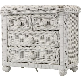 Small White Wicker Storage Chest Dresser Top Trinkets, Jewelry Box 11 in. x 11 in.