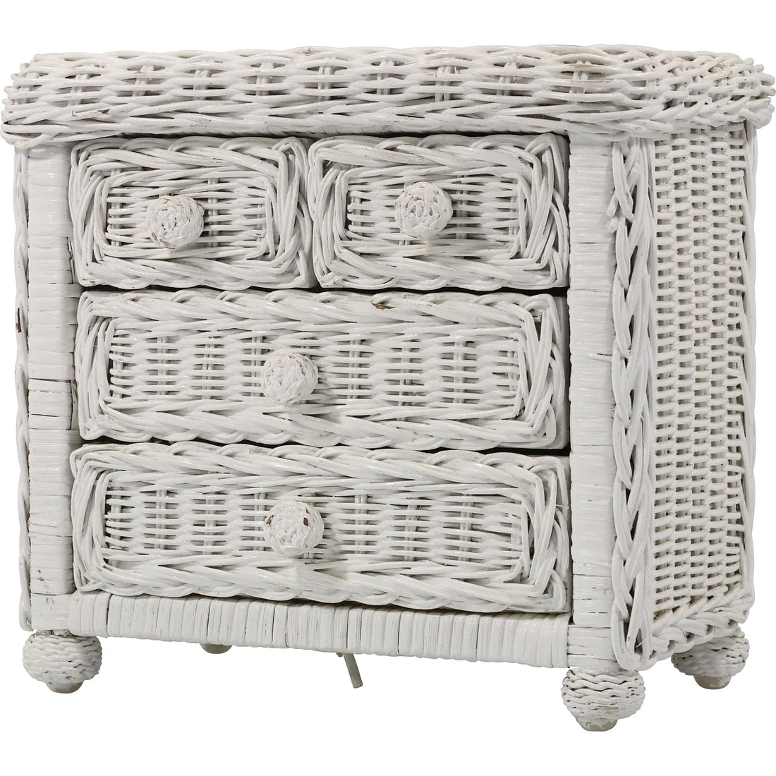 Small White Wicker Storage Chest Dresser Top Trinkets, Jewelry Box 11 in. x 11 in. (1 of 18)