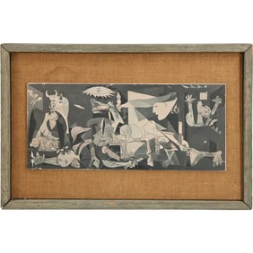 Pablo Picasso - Vintage Framed Lithograph on Canvas "Guernica 1937"