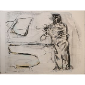 Mixed Media on Canvas, Artist Signed, Abstract Figure