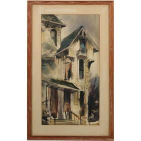 Henry Waltermar Doane (1905 - 2002) American, Watercolor Painting Urban Landscape, Signed