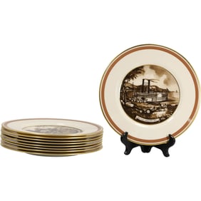 Set of 8 Lenox Currier & Ives Print Plates by Minga Pope Patchin 1st Edition