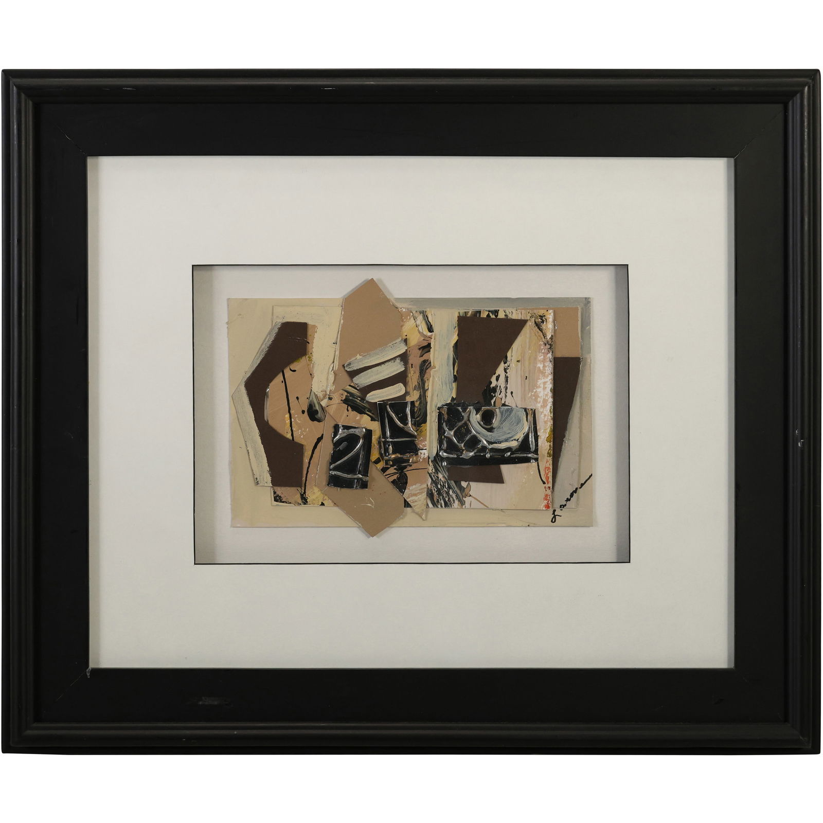 Signed Lanorn, Abstract Collage Composition Painting , Framed (1 of 11)