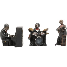 3 Piece Novelty Porcelain Jazz Band, average size 5 inches each grouping