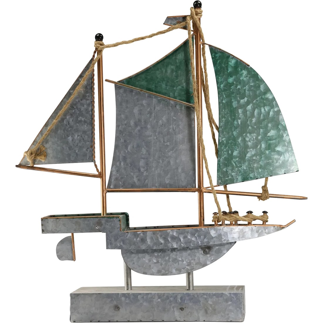 Folky Galvanized Sailboat Model 22.5 in. height x 20.75 in. length (1 of 20)