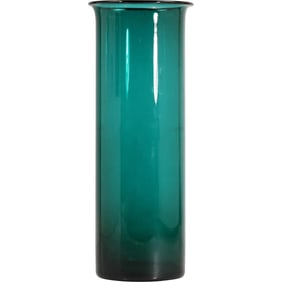 Tall Teal Green Cylindrical Vase 13 inches height x 5 in. wide, Blenko?