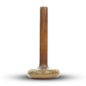 Unique Mid-Century Modern Art Glass Squat Base Vase with Long Bottle Neck 24 inches height