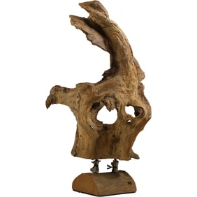 Vintage Driftwood Sculpture Mounted on a Base 10 inches height x 12 inches wide